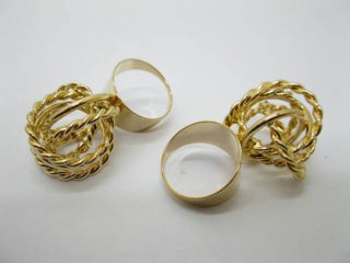 3x12 Golden Plated Metal Wire Mesh Rings 16mm Dia. (image for) 3x12 Golden Plated Metal Wire Mesh Rings 16mm Dia.