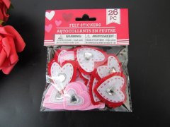 (image for) 4Packs x 26Pcs Heart Shape Felt Stickers Scrapbooking Kid's Craf