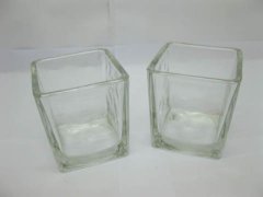 (image for) 60Pcs Transparent Square Glass Tea Light Holder Wedding Favor