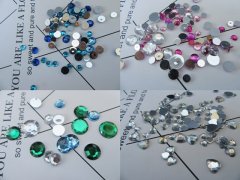 (image for) 29Packets Plastic Flatback Rhinestones Assorted Retail Package