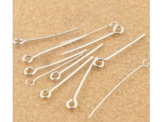 250gram(3000Pcs) Silver Plated Eye Pins Jewelry Finding 20mm