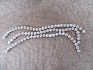 3Strands X 27Pcs White Round Genstone Beads 15mm Dia.