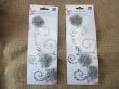 6Sheets Decorative Grey Flower Sticker Adhensive Embellishment
