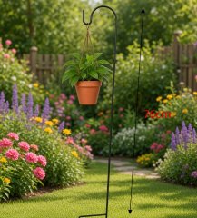 (image for) 6X Garden Sheperd Hook Hanging Stand Multi Functional Metal Hook