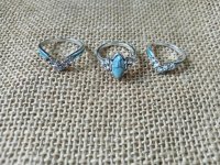 6Pcs Fashion Turquoise Ring Jewellery Finding