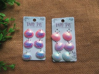 (image for) 3Sheets x 6Pcs Shell Pendant Charms DIY Jewelry Accessory