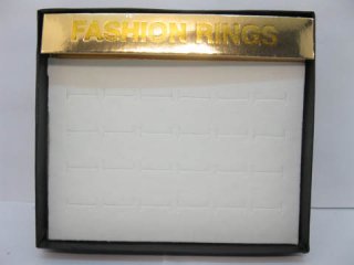 8Pcs Black Ring Display Case White Inside Hold 24Rings