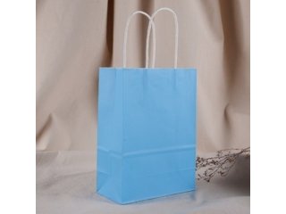 48 Bulk Kraft Paper Gift Carry Shopping Bag 33x26x12cm Blue