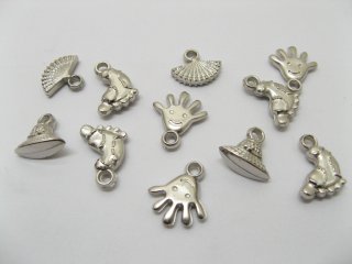 500 Silver Plated Plastic Jewelry Pendants