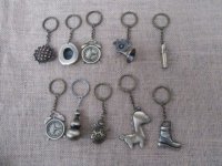 10Pcs Stainless HQ Keyring Keychain Key Ring Assorted