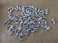 500Pcs Silver Faux Rice Beads Loose Beads 6x18mm