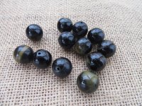 50Pcs Natural Normal Quality Round Black Gemstone Beads 16mm Dia