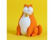 1Pc Whimsical Fat Orange Cat Statue for Cat Lovers Home Decor