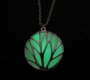 5X Green Glow In the Dark Hollow Round Tree Fairy Pendant Neckla