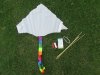 10 DIY Plain White Triangle Kite Lines Reel Outdoor Games