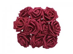 25Pcs RED Rose Artificial Foam Flower Hair Pick Wedding