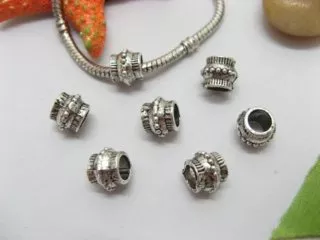 20pcs Tibetan Silver Barrel Beads European Design Yw-pa-mb42