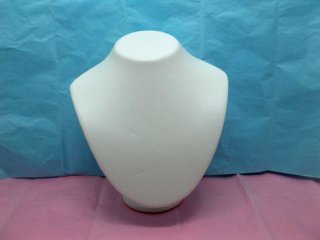 5X White Leatherette Neckalce Display Bust Stand 21cm