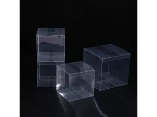 50Pcs Clear Macaron Gift Box Bomboniere Wedding Party 55x55mm