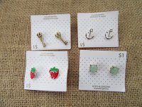 10Pkts X 6Pairs Earring Studs Ear Stud Retail Package Assorted