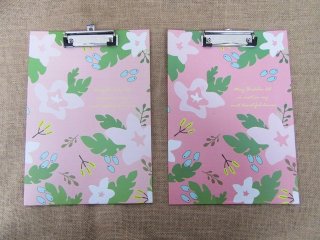 5X A4 Pink Clipboard Metal Clip Thick Paper Writing Plate Note P