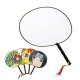 10 Plain Wooden Handle Chinese Silk Hand Fan with Tassel