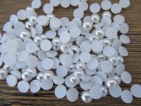 1000Pcs 10mm White Semi Simulated Pearl Bead Flatback