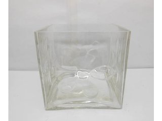 4X Flower Pattern Wedding Cuboid Table Flower Vases 10x10cm