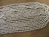 10String x 60Pcs Round Plastic Simulate Pearl Beads 8mm