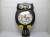 1X Owl Shaped Wall Clock Room Decoration