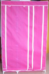 1X New 5-Shelves Storage Wardrobe w/Curtain Cover Hot Pink