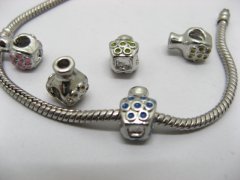 10 Colourful Alloy Vase Thread European Beads ac-sp537 10 Colourful Alloy Vase Thread European Beads ac-sp537