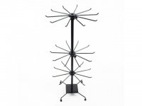 1Pc New Adjustable Height 3-layer Wire Display Rack - Black