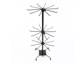 1Pc New Adjustable Height 3-layer Wire Display Rack - Black