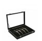 1X Black Leatherette Necklace Display Case with Lid 35x24x5cm