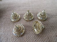 10Pcs Golden Plated Bell Design Pendant Jewellery Accessories