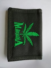 12X Black Nylon Wallets - Marijuana Design