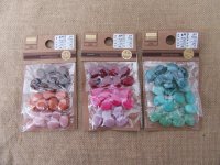 6Sheets X 24Pcs Oval Loose Beads 19x15x7mm Mixed Color