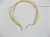 100 Beige Multi-string Waxen&Ribbon with Connecter for Necklace 100 Beige Multi-string Waxen&Ribbon with Connecter for Necklace