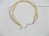 100 Beige Multi-string Waxen&Ribbon with Connecter for Necklace