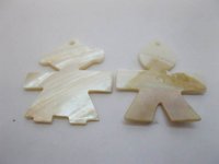 48Pcs Natural Boy & Girl Shell Beads Pendants