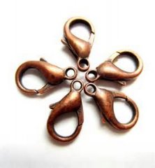 500 12mm Copper Plated Lobster Claw Clasp Jewelry Finding
