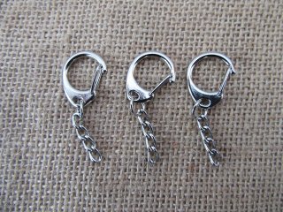 100 Metal Silver Plated Clasps for Key Rings,Bag Dangles