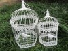 1Set 2in1 White Hexagon Hanging Bird Cage Card Holder - Dove
