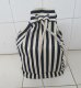1X Blue & Ivory Stripe Lady Knapsack Backpack Bag
