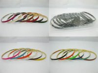 60Pcs Thin Metal Bangle Bracelet Assorted