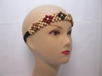 5x12Pcs New Elastic Wooden Beaded Headbands