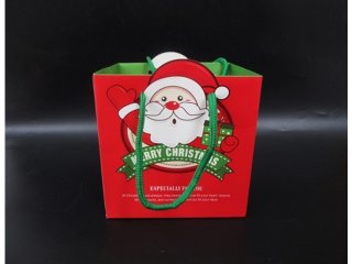 10Pcs HQ Red Xmas Paper Gift Bag Shopping Bag 12x14x12cm