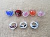 40Pcs New Lampwork Flower In Glass Rings Foil Glass Ring Mixed