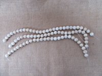 3Strands X 27Pcs White Round Genstone Beads 15mm Dia.